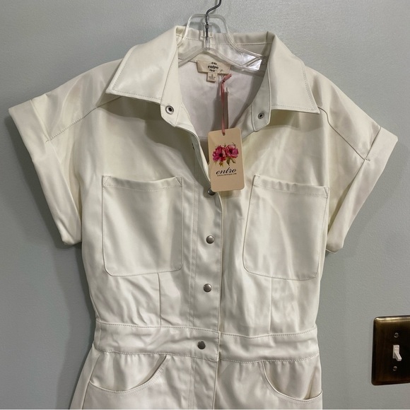 ENTRO faux leather romper small off white - Picture 4 of 6